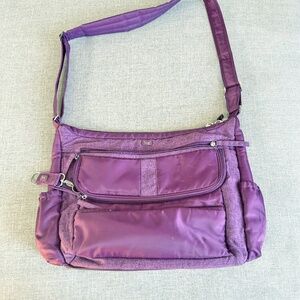 LUG Hula Hoop Carry All Messenger, Diaper Bag, Plum